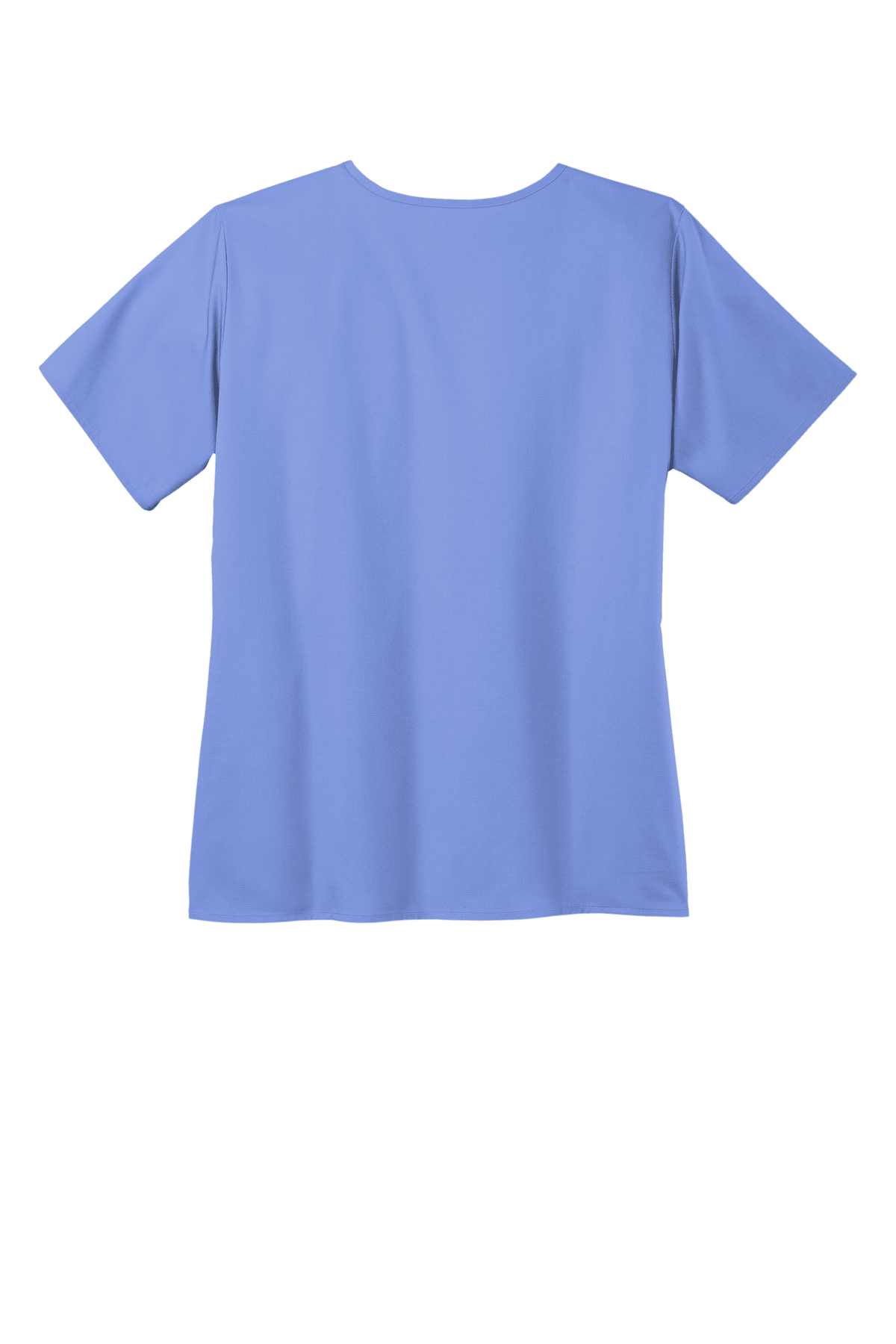 Light blue Women's Medical WorkFlex™ mock wrap scrub top by Wink with a printed design, designed for medical professionals.