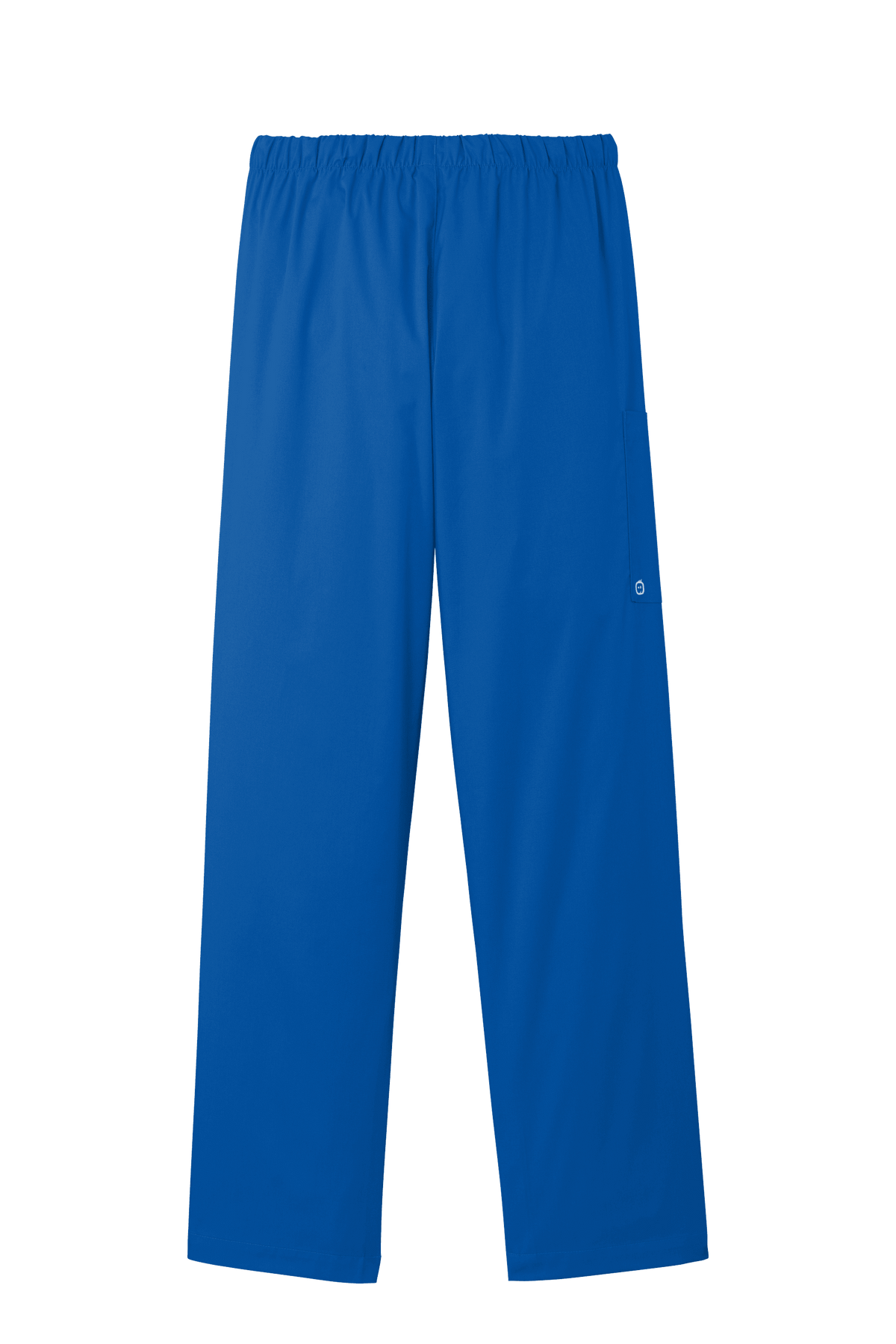 Women’s blue Wink medical scrubs flex cargo pants with print design, comfortable workwear for healthcare professionals.