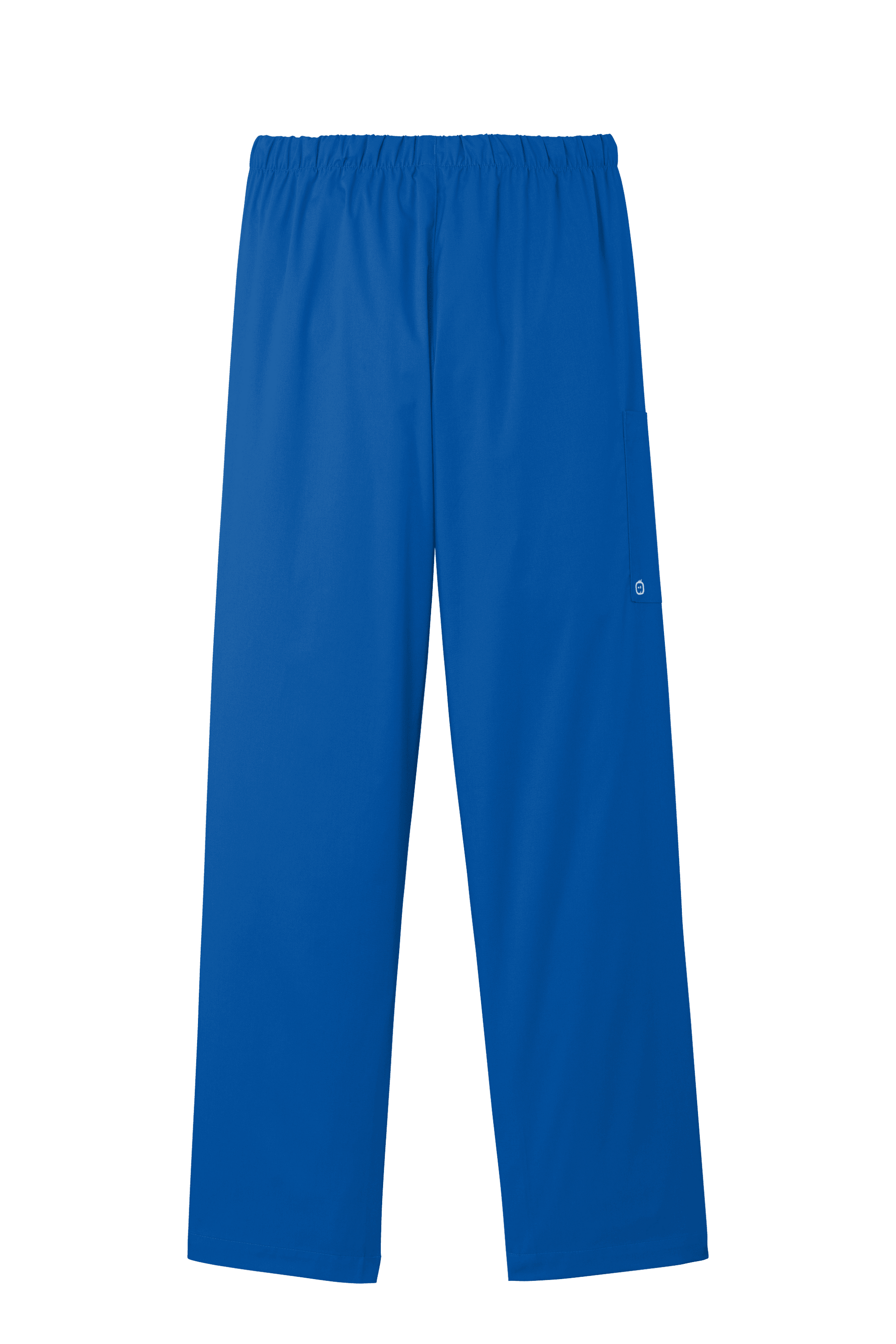 Women’s blue Wink medical scrubs flex cargo pants with print design, comfortable workwear for healthcare professionals.