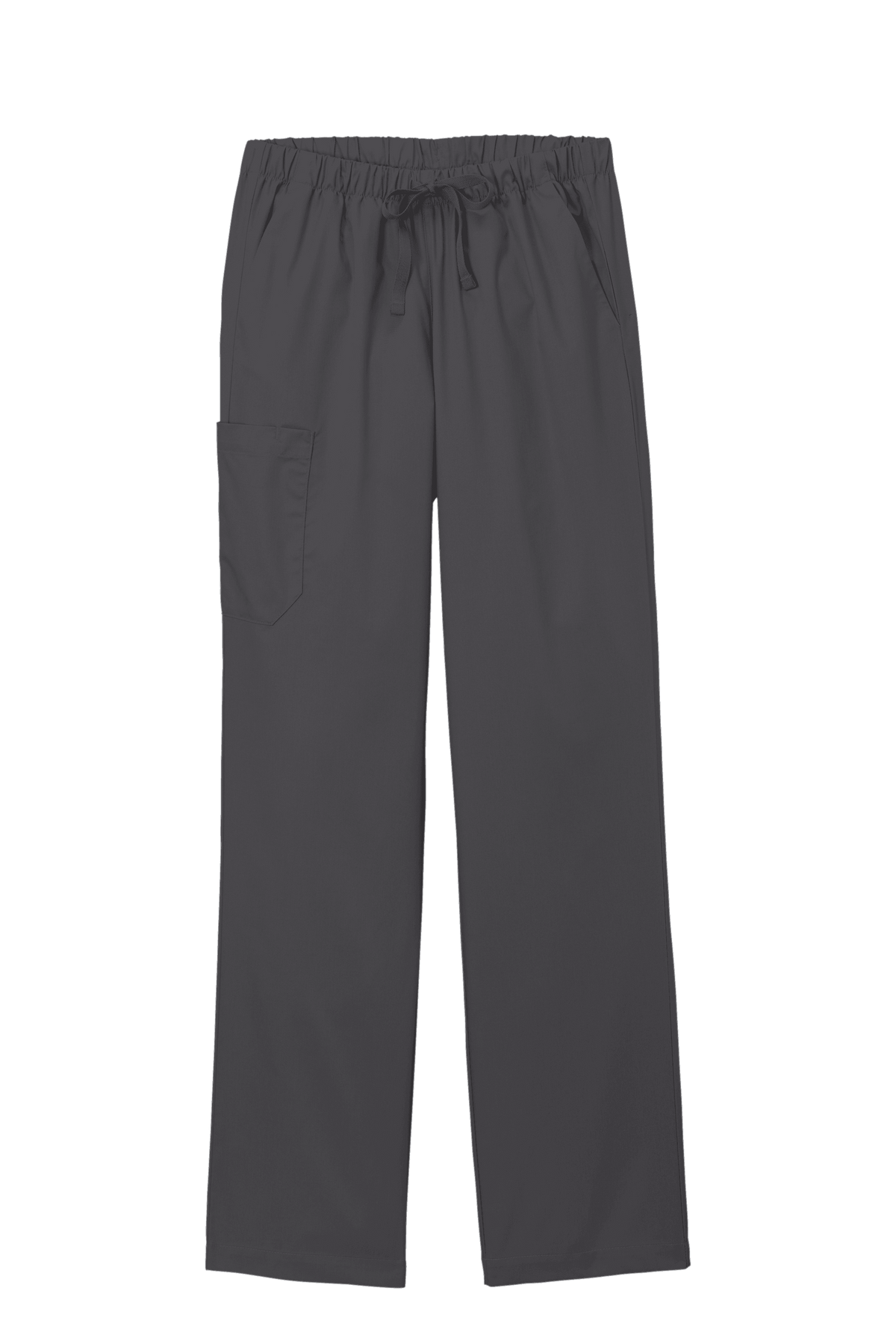 Women’s Pewter Grey medical scrubs cargo pants by Wink with flexible fit and printed design, suitable for healthcare professionals.