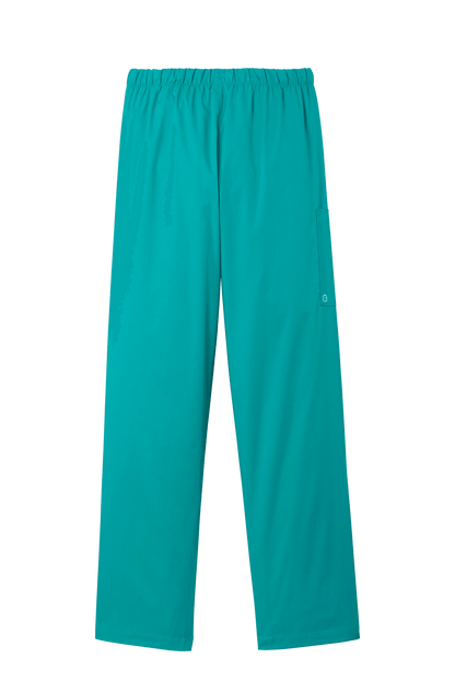 Women’s teal medical scrubs cargo pants from Wink's Flex Workwear line, featuring functional pockets and comfortable fit.