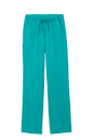 Women’s teal medical scrubs cargo pants with flexible fit and print design, designed for comfortable workwear by Wink.