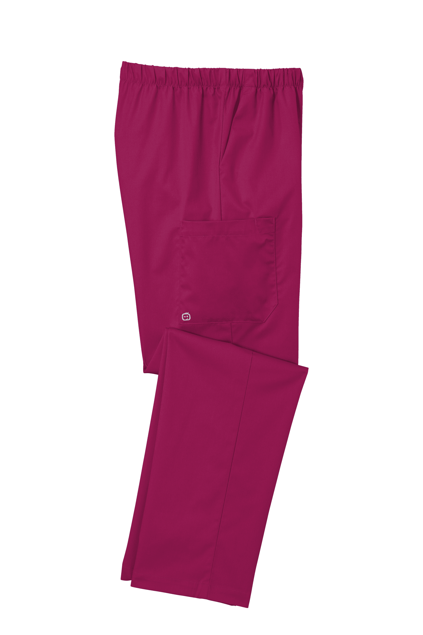 Women’s Wink medical scrubs cargo pants with a printed design, folded for display, showcasing comfortable workwear for healthcare professionals.