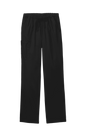 Women’s black medical scrubs with Flex cargo pants design from Wink, featuring a comfortable fit and functional pockets.