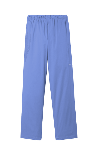 Light blue women's medical scrubs cargo pants by Wink, featuring a flexible fit and functional pockets for healthcare professionals.