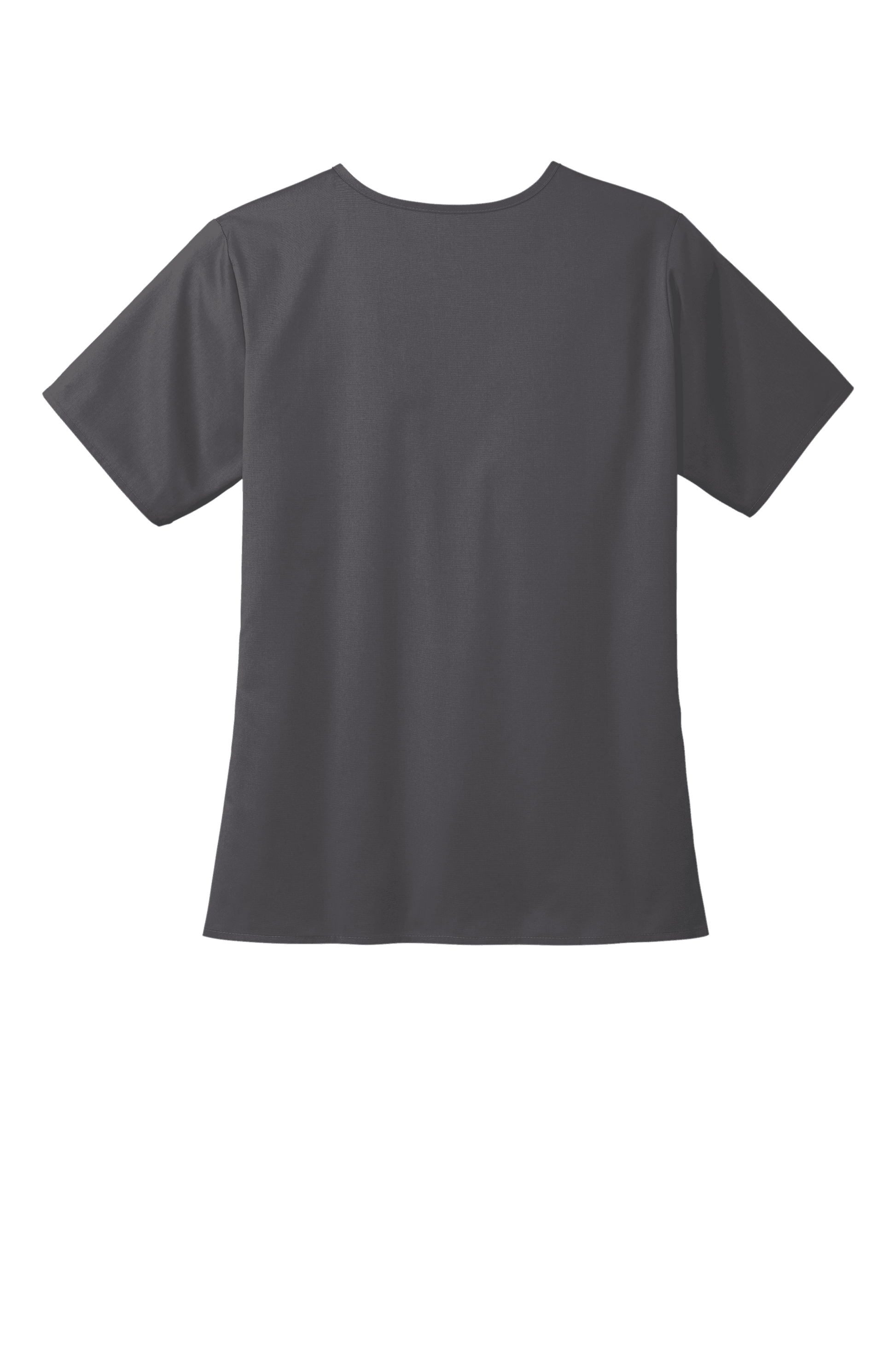 Wink women's medical scrub top in pewter grey with a V-neck and printed design, made for comfortable medical workwear.