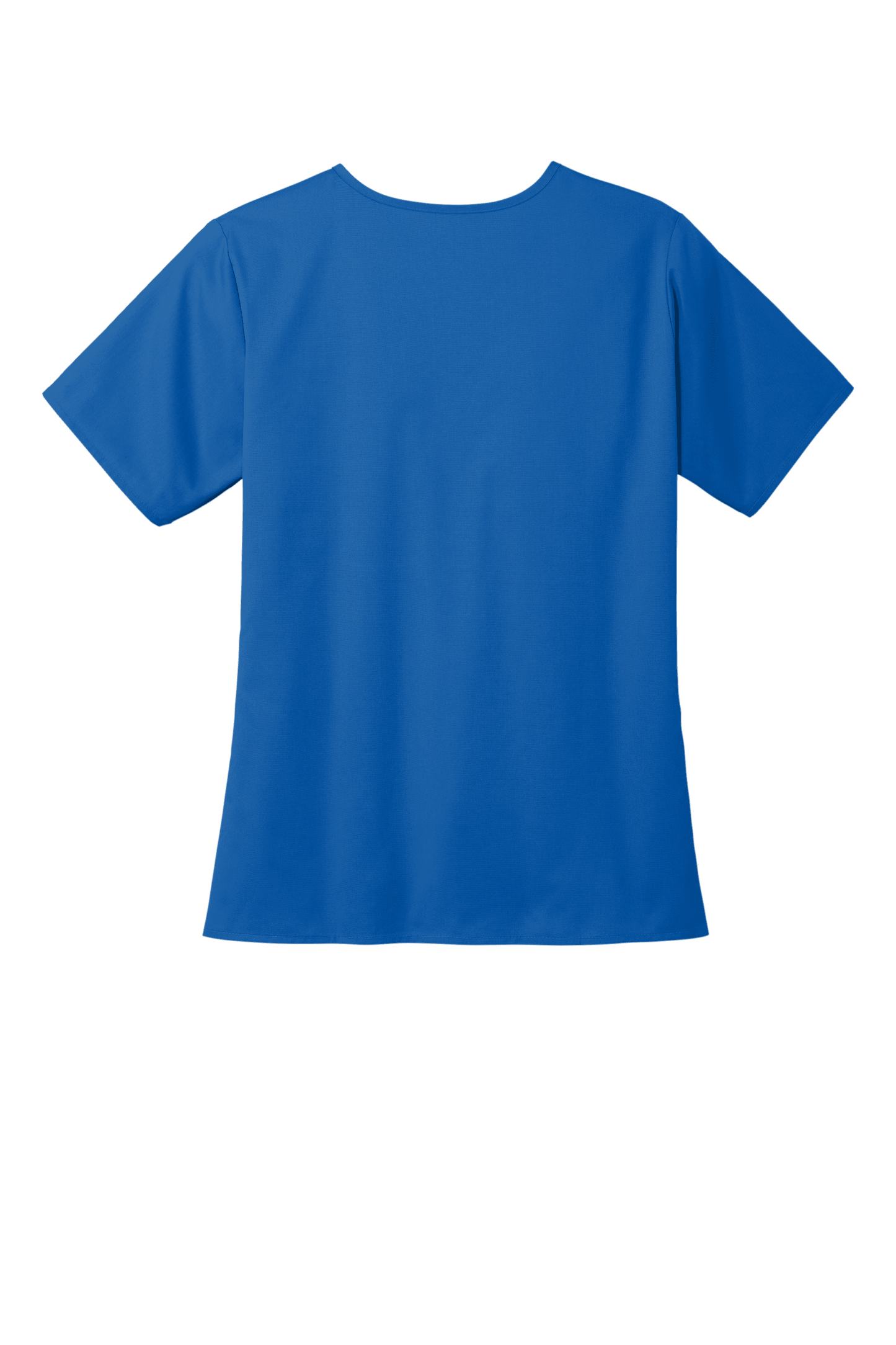 Women’s Wink Medical Scrubs top with a V-neck and printed royal blue design, featuring comfortable stretch fabric for healthcare professionals.