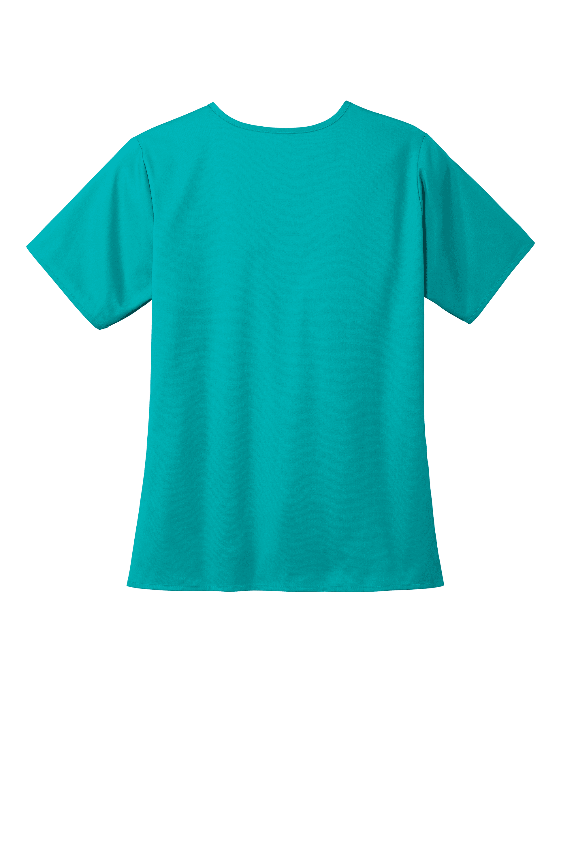 Women’s teal V-neck scrub top by Wink with printed medical workwear design, designed for comfort and professional style.