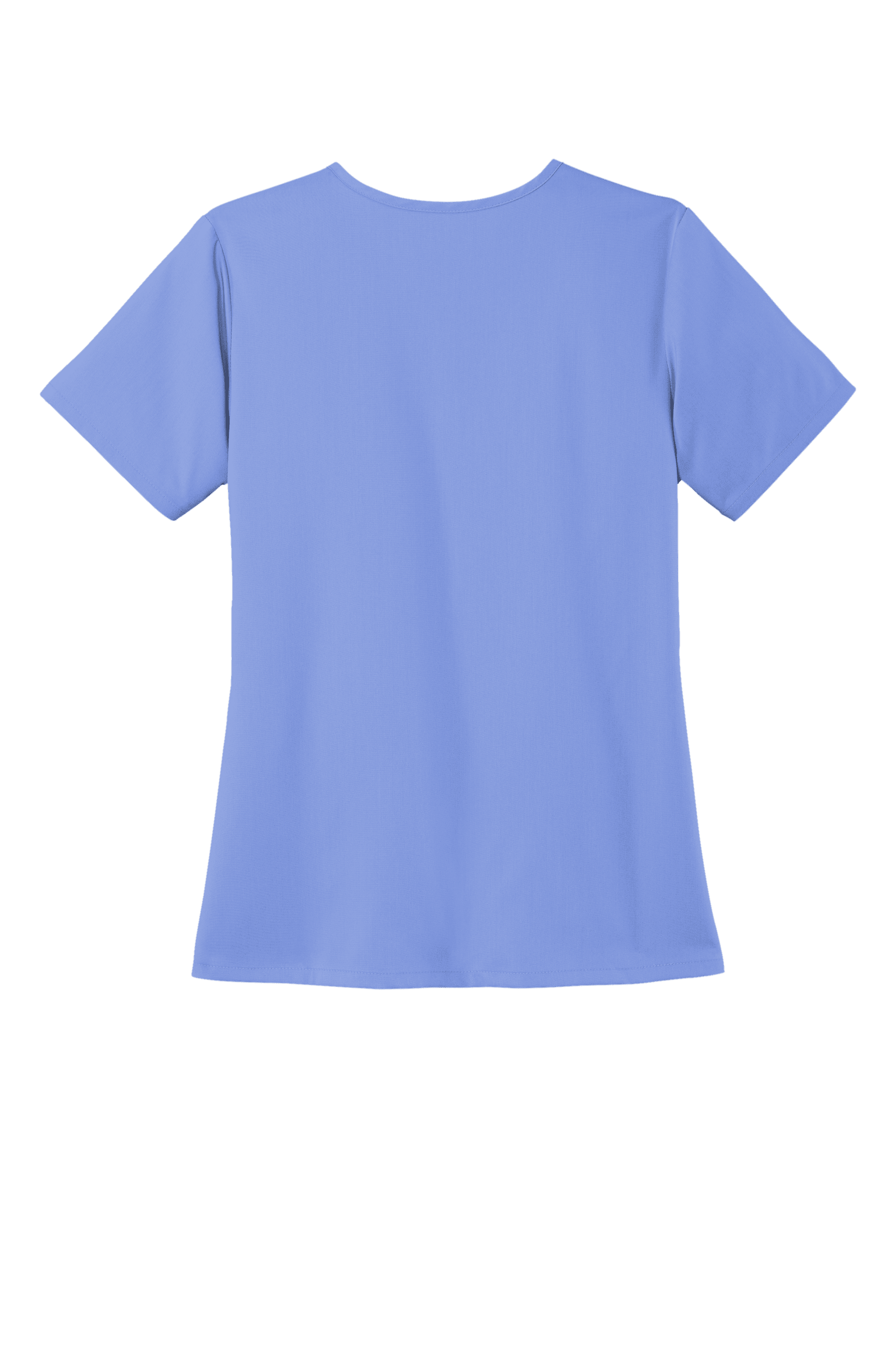 Light blue women's Premiere Flex V-neck scrub top by Wink, featuring a professional fit and subtle print detail.