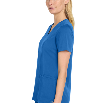 Women’s Premiere Flex V-Neck Scrub Royal Blue model Side