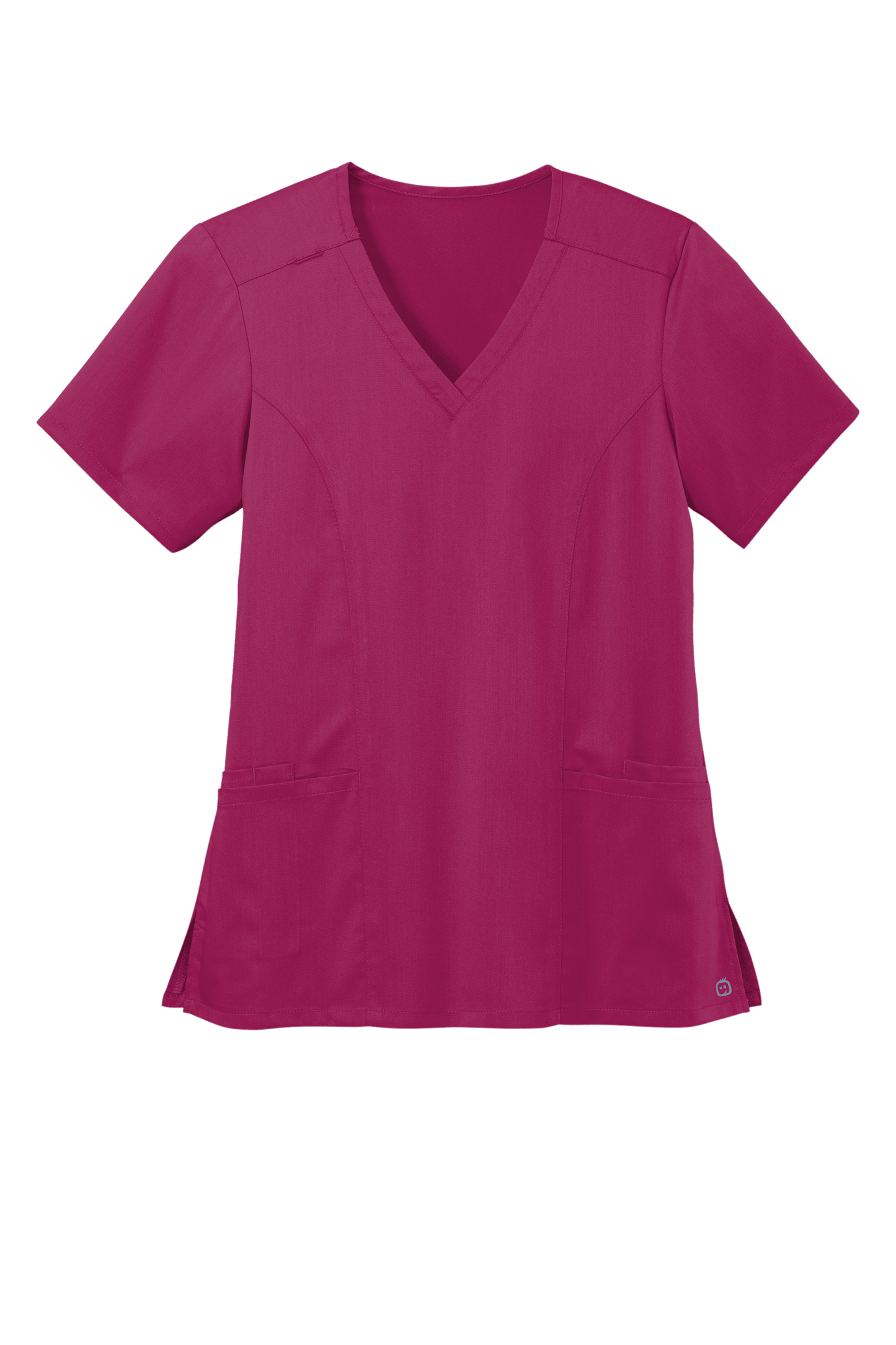 Wink women’s Premiere Flex V-neck scrub top in wine print, featuring a comfortable fit and stylish design for healthcare professionals.