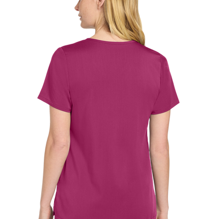 Women’s Premiere Flex V-Neck Scrub Wine Model back