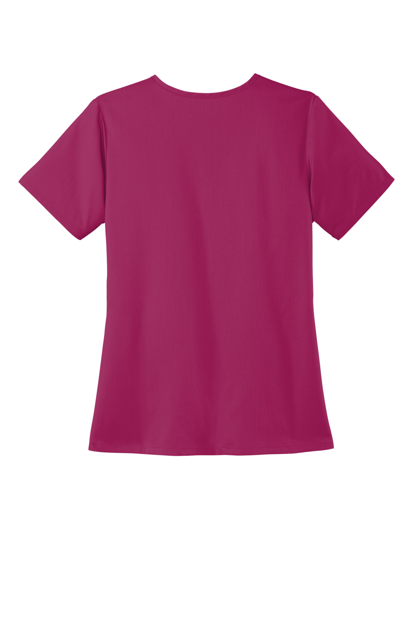 Women’s Wink Premiere Flex V-Neck Scrubs with wine-colored back print, showcasing comfortable, stylish medical scrubs for women.