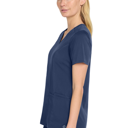 Women’s Premiere Flex V-Neck Scrub navy Blue Model Side