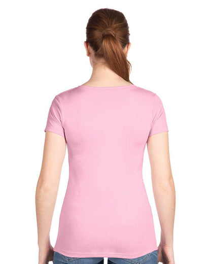 Women’s lilac V-neck T-shirt by Next Level Apparel, soft fabric, fitted style, shown from the front.