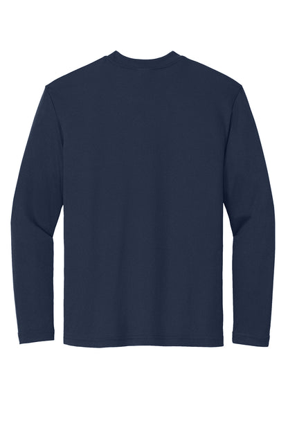 Youth Sport-Tek® Long Sleeve PosiCharge® Competitor™ Tee in true navy, shown flat back view, ideal for teens' sports apparel.