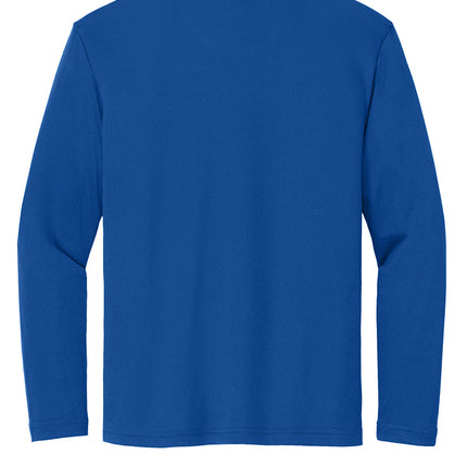 Sport-Tek Youth Long Sleeve PosiCharge Competitor Tee back view — Trueroyal back for printed numbers and name.