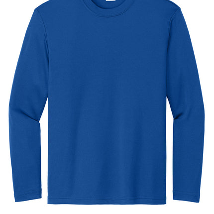 Sport-Tek Youth Long Sleeve PosiCharge Competitor Tee front view — Trueroyal athletic tee with color-locking PosiCharge fabric and personalization.