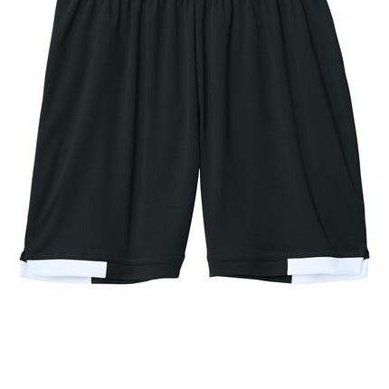 Sport-Tek Youth Club 5″ Short front view - black - youth club performance short custom print