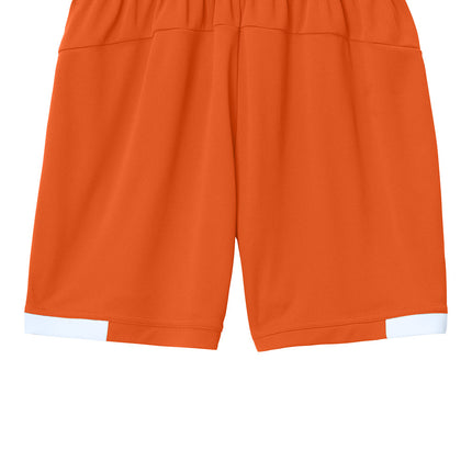 Sport-Tek Youth Club 5″ Short back view - orange - performance youth short elastic waistband