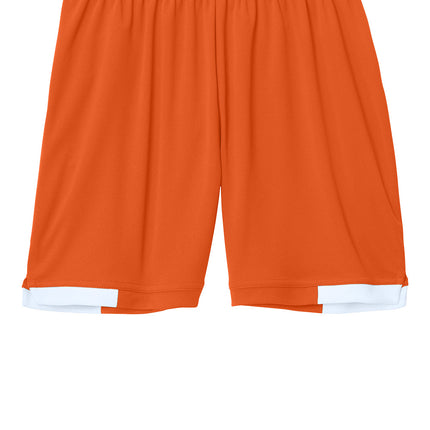 Sport-Tek Youth Club 5″ Short front view - orange - team youth short ready for personalization
