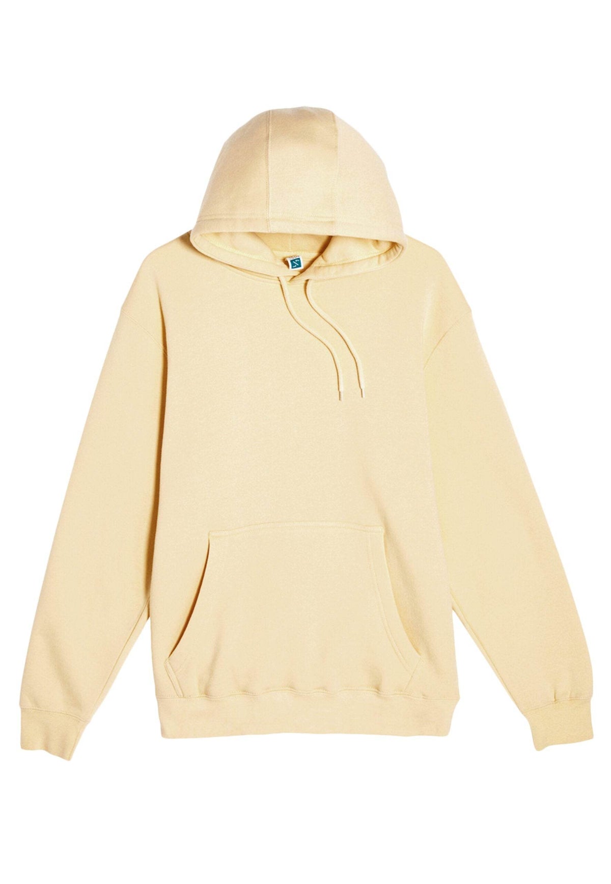 Yellow Lane 7 unisex plain premium hoodie with front print view, available for customization and comfortable casual wear.