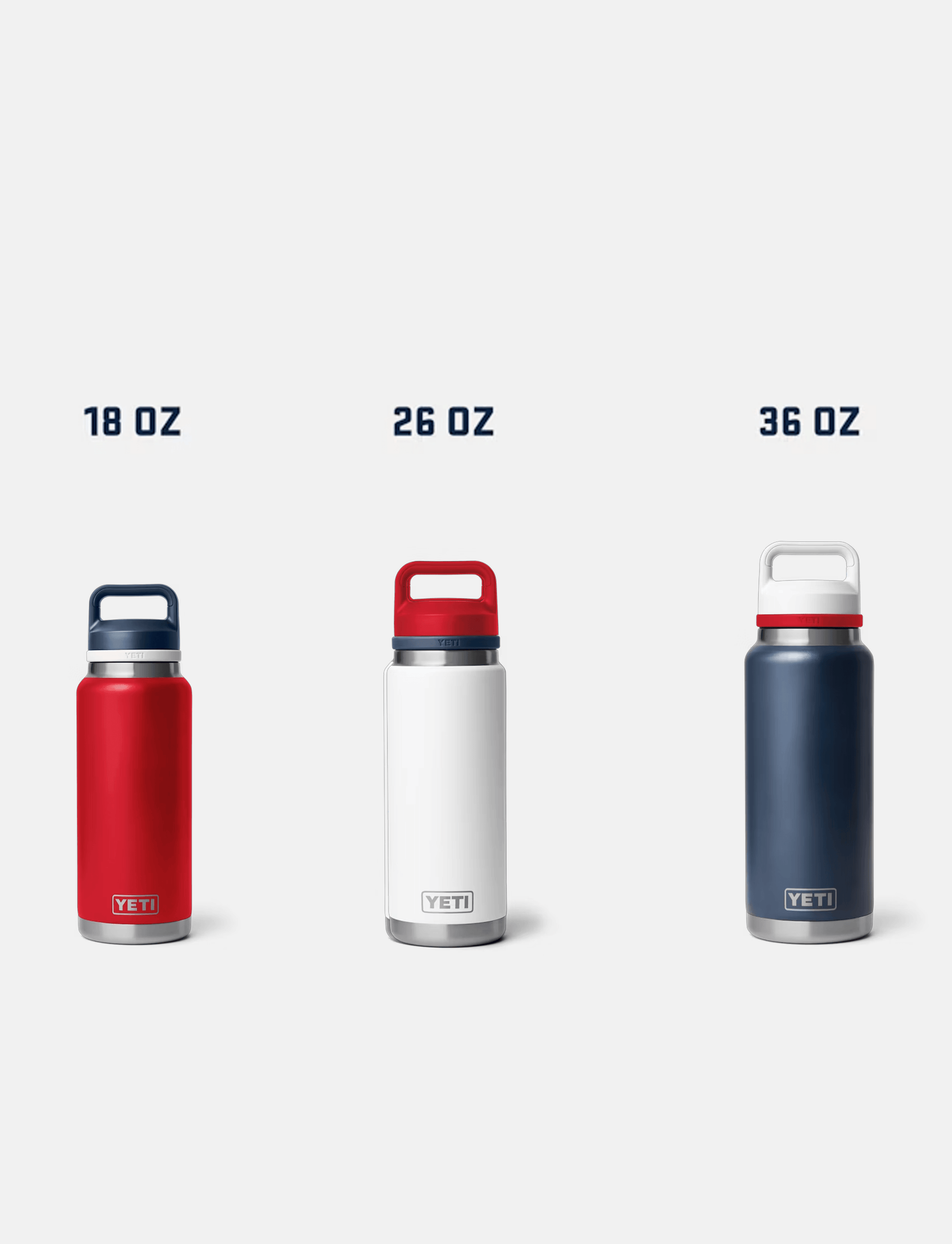 Yeti water bottle at print view, showing options for custom design or plain style with a sleek, durable bottle design.