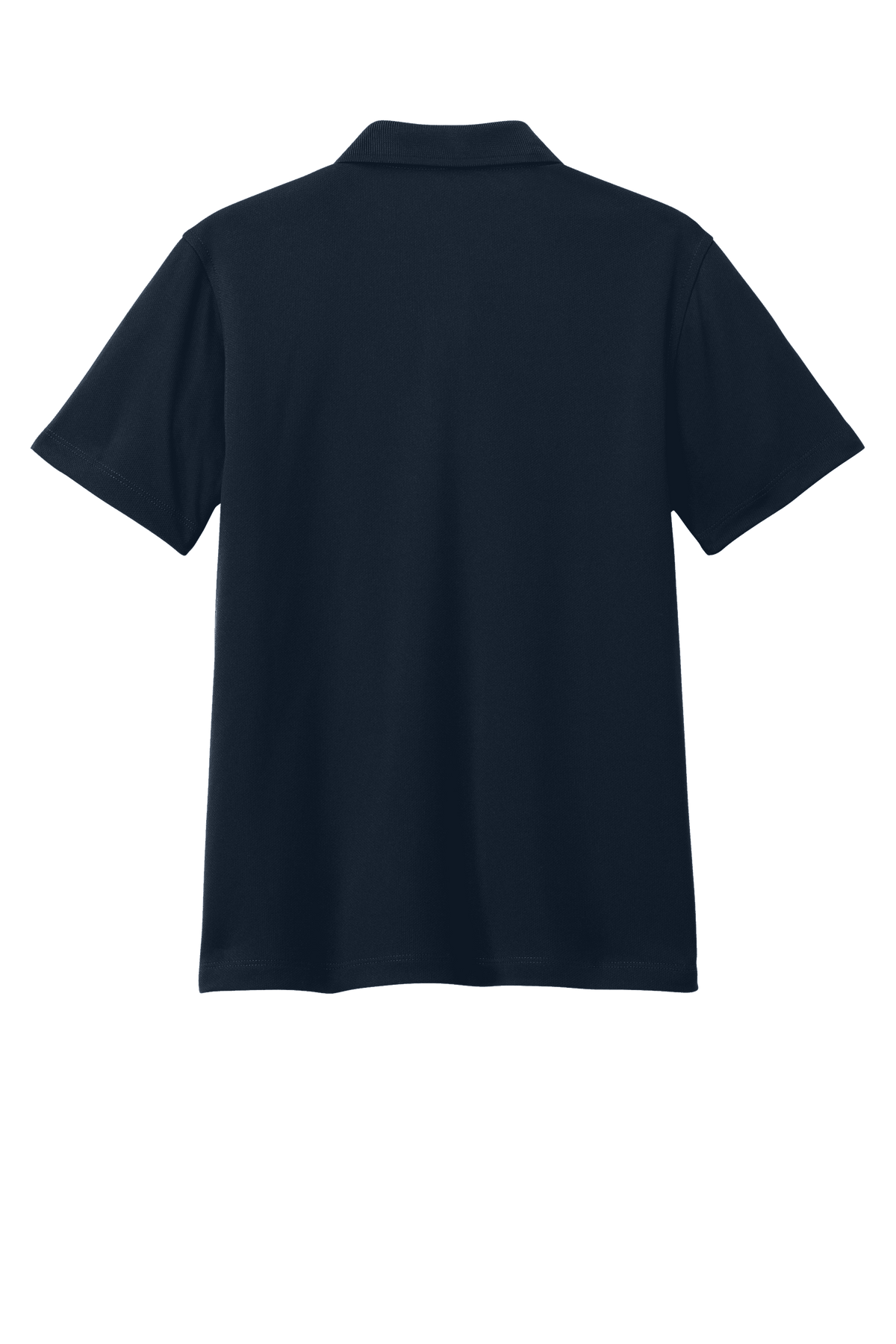 Navy youth kids' polo shirt by Port Authority with print design, shown from the back, customizable and available plain.