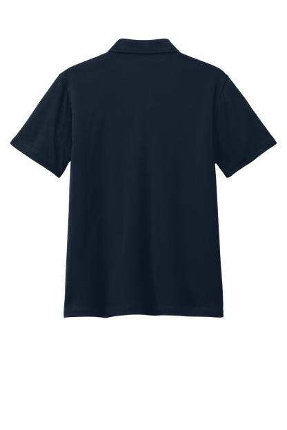 Navy youth kids' polo shirt by Port Authority with print design, shown from the back, customizable and available plain.
