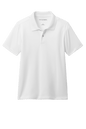 White youth kids' polo shirt by Port Authority with printed design, available plain or customizable, front view image.