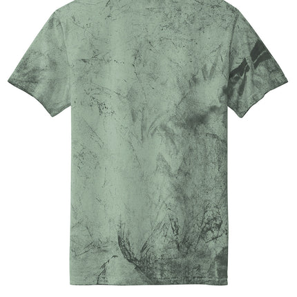 Olive Green color blast t-shirt with abstract pattern back view