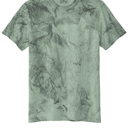 Olive Green color blast t-shirt with abstract pattern front view