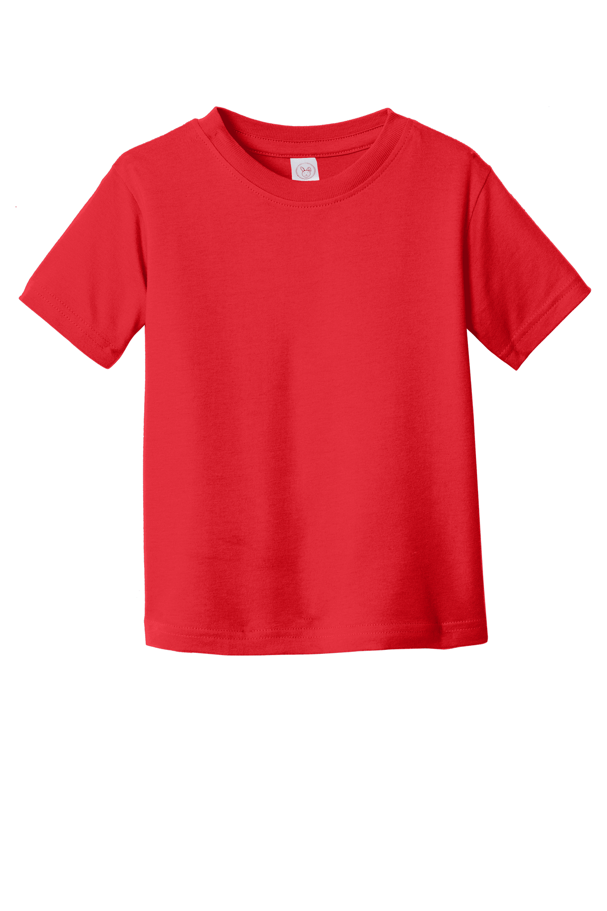 Red toddler fine jersey T-shirt by Rabbit Skins, soft cotton kid's tee with comfortable fit and simple design for young children.