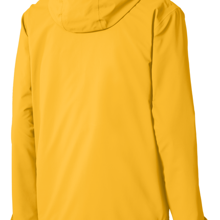 yellow rain jacket print view