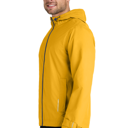 yellow rain jacket