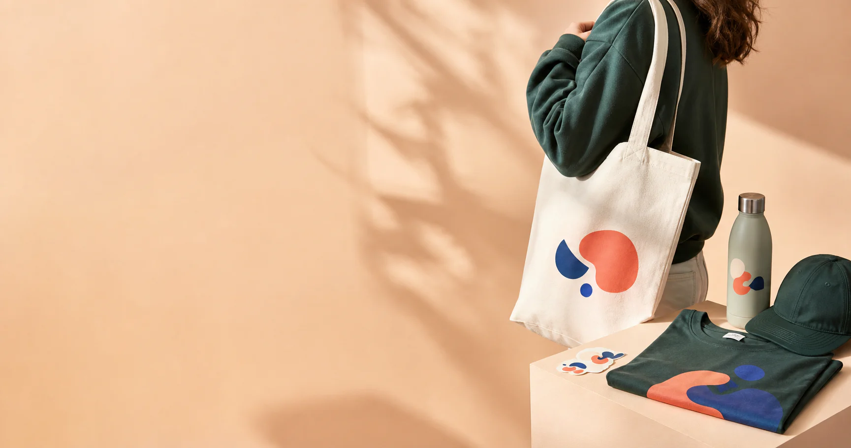 A coordinated collection of custom merchandise